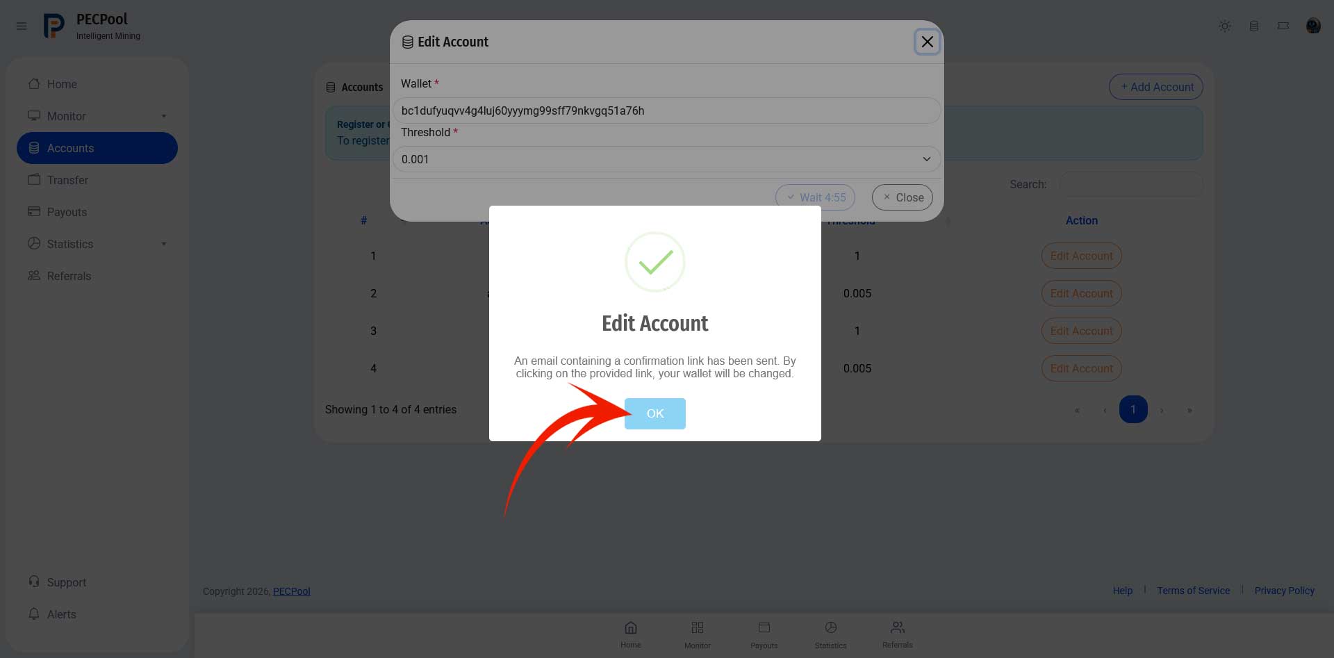 Confirmation Popup